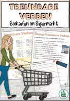 Vorschau - Arbeitsblätter - Trennbare Verben - Einkaufen im Supermarkt - DaZ / DaF / Deutsch - Deckblatt