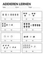 Vorschau - Arbeitsblätter - 1. Klasse Mathematik Addition lernen 1 Arbeitsblatt (Zahlenraum 10) - Seite 1