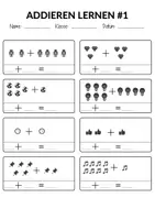 Vorschau - Arbeitsblätter - Addition lernen Mathematik 1. Klasse - 5 Arbeitsblätter - Addieren lernen - Seite 1