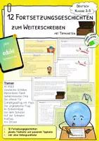 Vorschau - Fördermaterial/Inklusion - Fortsetzungsgeschichten - 12 Geschichtenanfänge - Text- und Tippkarten - Deckblatt