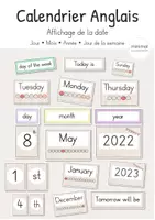 Aperçu - Affichage - Affichage de la date Anglais - Calendrier jour mois année jour de la semaine - Page de couverture