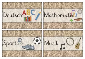 Vorschau - Präsentationen/Tafelbilder - Kalender, Wochenplan, Tagestransparenz, Fächerschilder - verschiedene Schulschriften braun - Seite 2