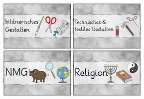 Vorschau - Präsentationen/Tafelbilder - Kalender, Wochenplan, Tagestransparenz, Fächerschilder - verschiedene Schulschriften grau - Seite 3