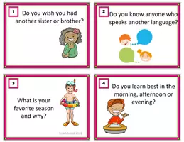 Vorschau - Aufgabenkarten - English Conversation Starters - Task Cards- Englisch Als Fremdsprache - Deckblatt