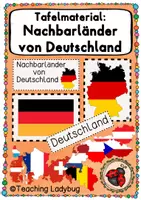 Vorschau - Präsentationen/Tafelbilder - Tafelmaterial - Nachbarländer von Deutschland (Bild- und Wortkarten) - Deckblatt