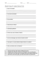 Vorschau - Arbeitsblätter - AB mit Fragen zum Thema "Gewitter" + Lösungsblatt + Mindmap + Infografik - Deckblatt