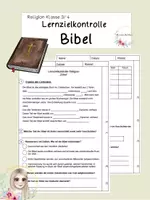 Vorschau - Klassenarbeiten - Bibel Lernzielkontrolle Religion - Deckblatt