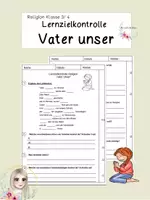 Vorschau - Klassenarbeiten - Vater Unser Lernzielkontrolle Religion - Deckblatt