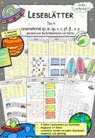 Vorschau - Arbeitsblätter - Bunte Leseblätter zu Karibu 1 (Version 2016) , in deutscher Druckschrift (sp,ie,qu,v,c,pf,ß,x,y) – Teil 4 - Deckblatt