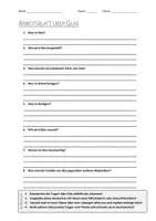 Vorschau - Arbeitsblätter - AB mit Fragen zum Thema "Glas" + Lösungsblatt + Infografik - Deckblatt