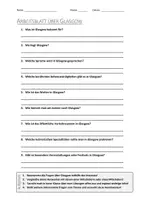 Vorschau - Arbeitsblätter - AB mit Fragen zum Thema "Glasgow" + Lösungsblatt - Deckblatt