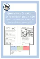 Vorschau - Arbeitsblätter - generatives Schreiben zum Gedicht "Ich finde meinen Bleistift nicht", Possessives Artikelwort im Akkusativ, chunk: auf, unter, neben, hinter #Demek - Deckblatt