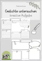 Vorschau - Arbeitsblätter - Gedichte untersuchen (Form & Inhalt) - kreative Aufgabe (für alle Gedichte geeignet) - Deckblatt
