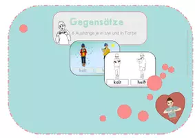 Vorschau - Spiele - Materialpaket - Gegensätze - Gebärdensprache - Deckblatt