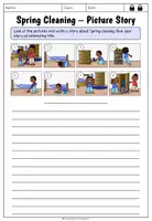 Vorschau - Arbeitsblätter - Spring Cleaning - Writing a Picture Story - Seite 1