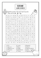 Vorschau - Arbeitsblätter - Schottland / Scotland word search (Englisch) - Seite 1