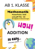 Vorschau - Arbeitsblätter - Mathe ADDITION - PowerPoint Präsentation und im pdf Format - Deckblatt