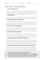 Vorschau - Arbeitsblätter - AB mit Fragen zum Thema "Göttingen" + Lösungsblatt - Deckblatt