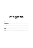 Vorschau - Arbeitsblätter - Mein Lesetagebuch - Deckblatt