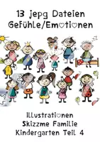 Vorschau - Bildkarten - Materialpaket Illustrationen Kindergarten Skizzme Teil 1-4 - Seite 2