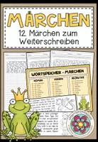 Vorschau - Arbeitsblätter - Märchen - 12 Märchenanfänge zum Weiterschreiben - Deckblatt