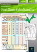 Vorschau - Fördermaterial/Inklusion - Lerncoaching - Packliste Schultasche (Sketchnotes) - Deckblatt