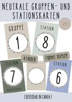 Vorschau - Stationenlernen - Neutrale Gruppen-und Stationskarten - Deckblatt