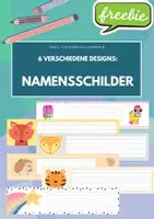 Vorschau - Anderer Materialtyp - 6 verschiedene Designs: Namensschilder zum Schulanfang - Deckblatt