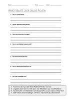 Vorschau - Arbeitsblätter - AB mit Fragen zum Thema "Grüne Politik" + Lösungsblatt - Deckblatt