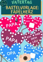 Vorschau - Mal- und Bastelvorlagen - Bastelvorlage: Fädelherz - Vatertag - Deckblatt