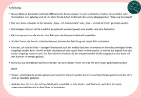 Vorschau - Mal- und Bastelvorlagen - Bastelvorlage: Fädelherz - Vatertag - Seite 2