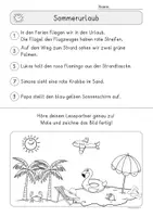 Vorschau - Arbeitsblätter - Partnerlesen, Sommer, lesen-zuhören-malen - Seite 2