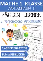 Vorschau - Arbeitsblätter - Zählen lernen 1. Klasse Mathematik Arbeitsblätter Zahlenraum 10 - Deckblatt