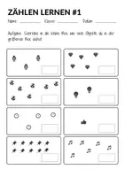 Vorschau - Arbeitsblätter - Zählen lernen 1. Klasse Mathematik Arbeitsblätter Zahlenraum 10 - Seite 1