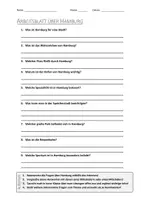Vorschau - Arbeitsblätter - AB mit Fragen zum Thema "Hamburg" + Lösungsblatt + Mindmap + Infografik - Deckblatt