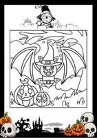 Aperçu - Feuilles d'exercices - HALLOWEEN Coloring Book For Kids 3-5 Years (BALCK & WHITE ) - Page 3