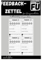 Vorschau - Arbeitsblätter - Freebie - Feedbackzettel für Gruppenprodukte - Deckblatt