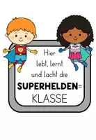 Vorschau - Präsentationen/Tafelbilder - Türaushang Superheldenklasse – Türschild & Türdeko fürs Klassenzimmer - Seite 1