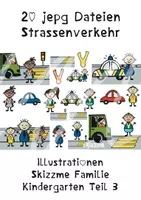 Vorschau - Bildkarten - Strassenverkehr Illustrationen Skizzme Kindergarten Teil 3 - Deckblatt