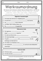 Vorschau - Arbeitsblätter - Regeln im Werkraum (Werkraumordnung): Arbeitsblatt (Lückentext) - Seite 2