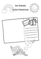 Vorschau - Stundenentwürfe - Pfingstferien: Schreibanlass Klasse 1 bis 4 für das Jahresheft und Tagebuch - Fotos und Postkarte - Seite 1