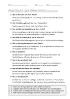Vorschau - Arbeitsblätter - AB mit Fragen zum Thema "Harry Potter" + Lösungsblatt + Mindmap + Infografik - Seite 2