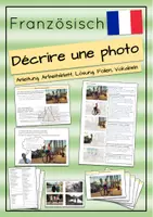 Vorschau - Arbeitsblätter - Bildbeschreibung im Französischen - Décrire une photo / image (Komplettpaket) - Deckblatt