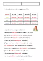 Vorschau - Arbeitsblätter - Deutsch | Die vier Fälle | Kasus (Die 4 Fälle) Nomen | Nominativ Genitiv Dativ Akkusativ ab Klasse 4 mit Lösungen - Seite 3