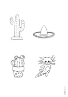 Vorschau - Mal- und Bastelvorlagen - Kunst: Mexiko - Blumenstecker - Seite 1
