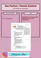 Vorschau - Arbeitsblätter - Das Parfum (Patrick Süskind) Rezension - Deckblatt