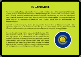 Vorschau - Arbeitsblätter - The Commonwealth (Speaking Prompts / Conversation Cards) - Seite 1