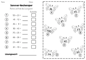 Vorschau - Arbeitsblätter - Rechenspur Sommer Zahlenraum 100 - Seite 3