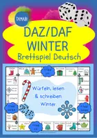 Vorschau - Spiele - Deutsch - DaZ/DaF: Brettspiel Deutsch Wortschatz "Winter" | daz/daf spiele - daz daf grundschule - Wortschatz nach Themen - Deckblatt
