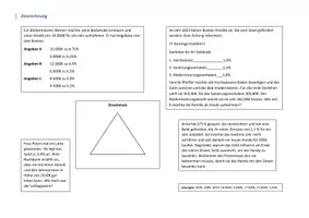 Vorschau - Arbeitsblätter - Zinsrechnung Zinsdreieck mit Beispielen - Deckblatt